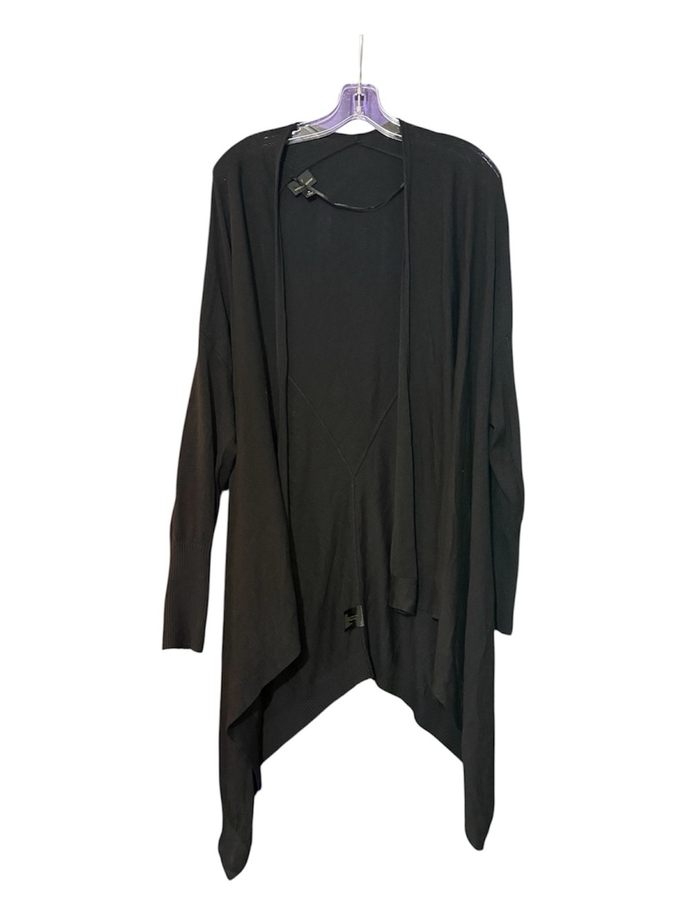 🔵 Worthington Black Open-Front Draped Cardigan